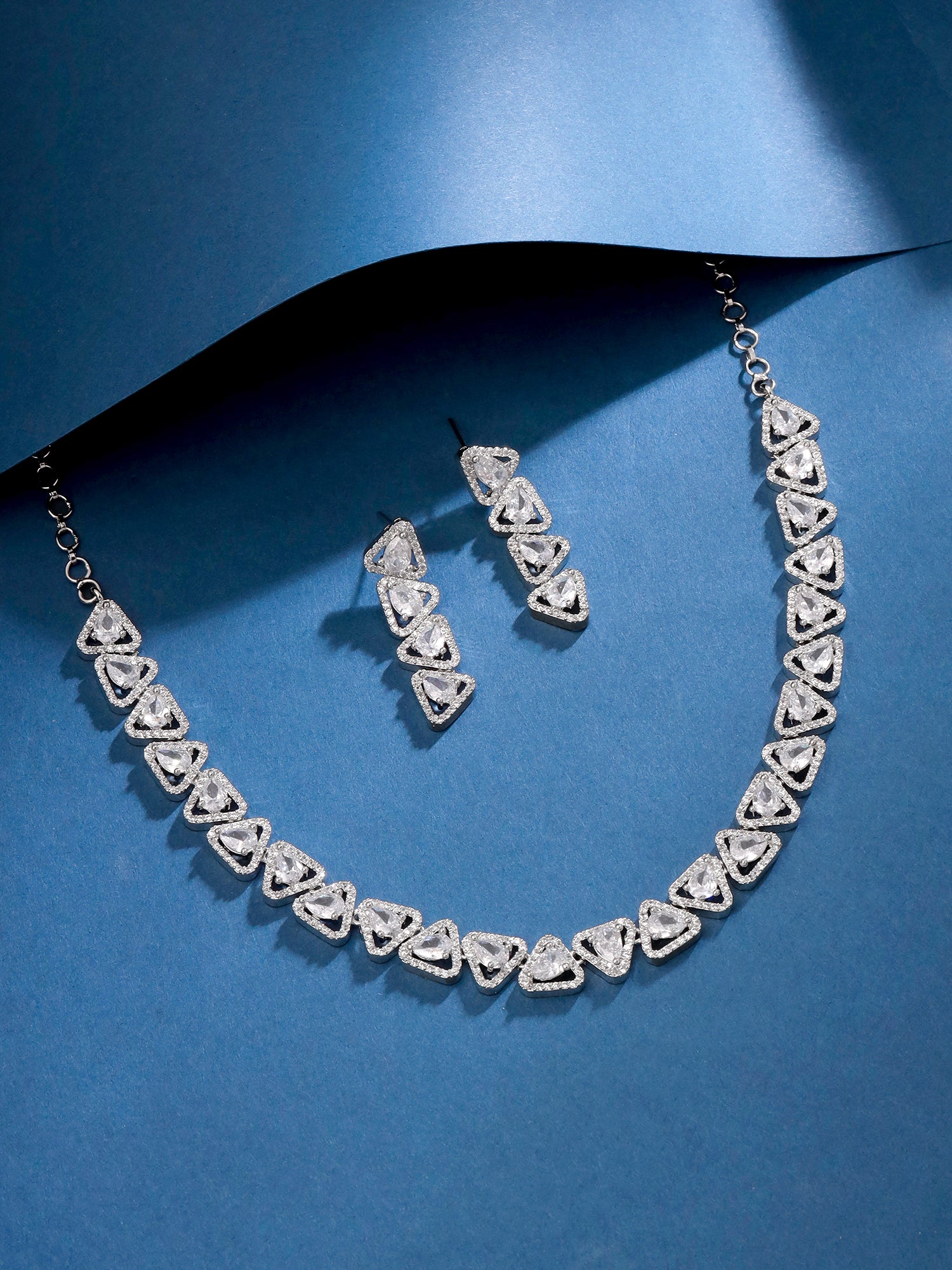 Yellow Chimes Jewellery Set for Women Girls American Diamond