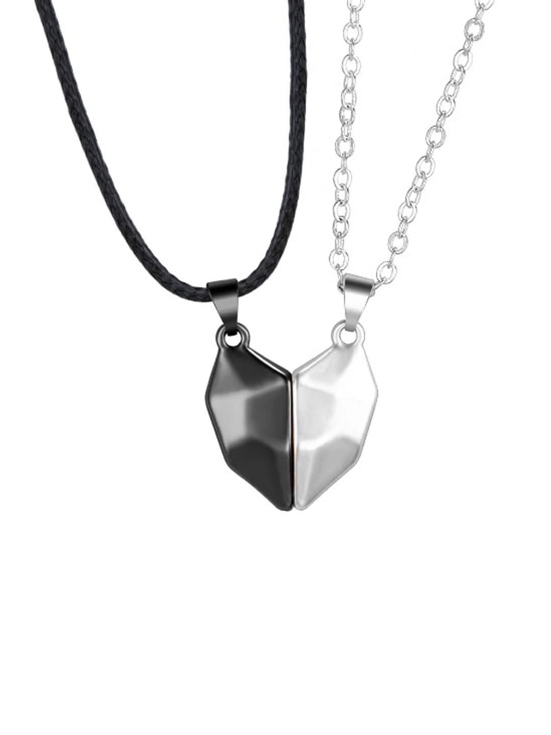 Yellow Chimes Couple/Best Friends Pendants Set Half Heart Locket