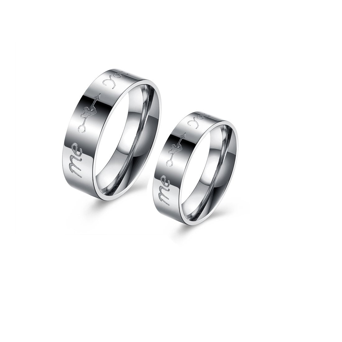 Stainless Steel Cheap Couple Rings Yellow Chimes Me You