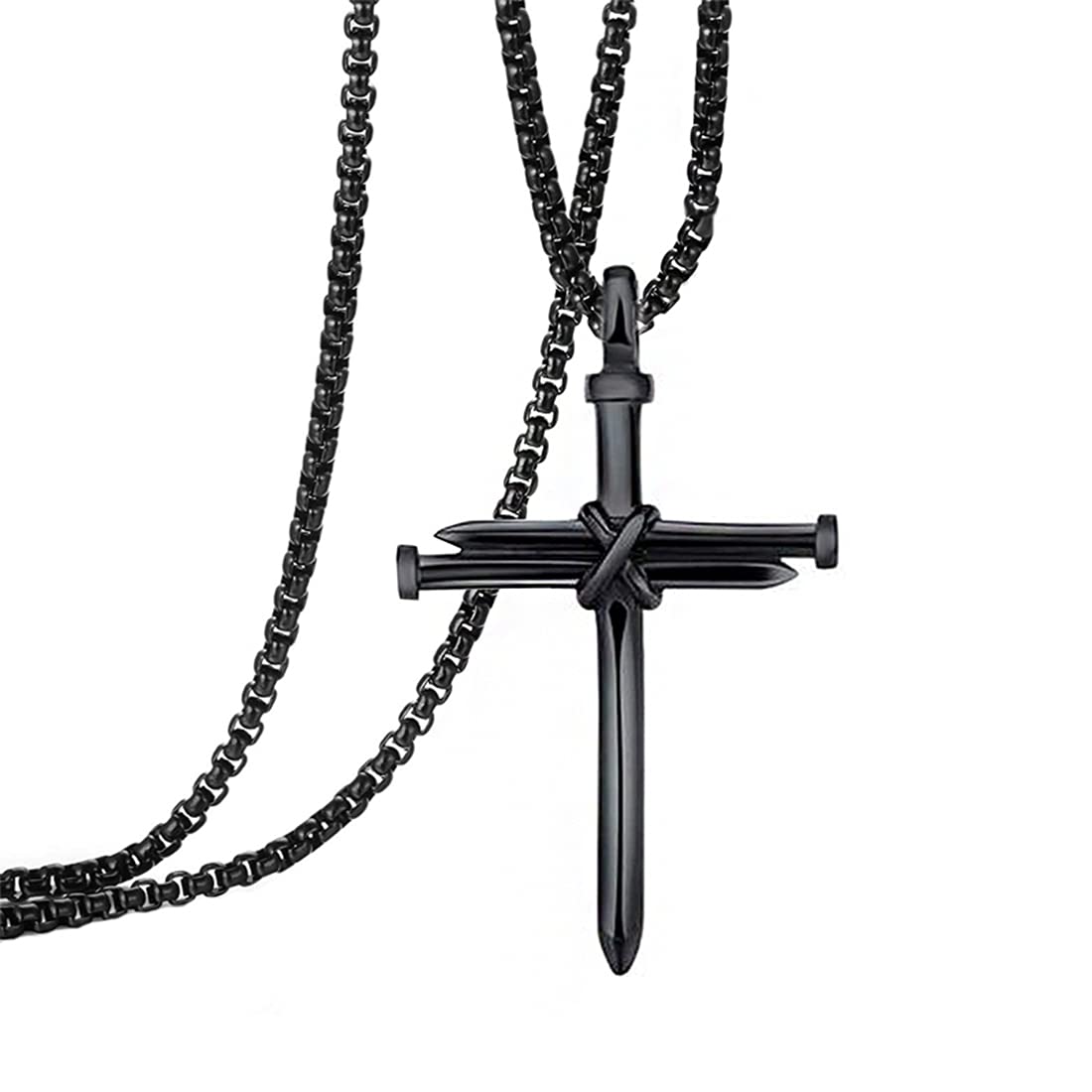 Yellow Chimes Cross Pendant for Men Black Men Pendant Stainless