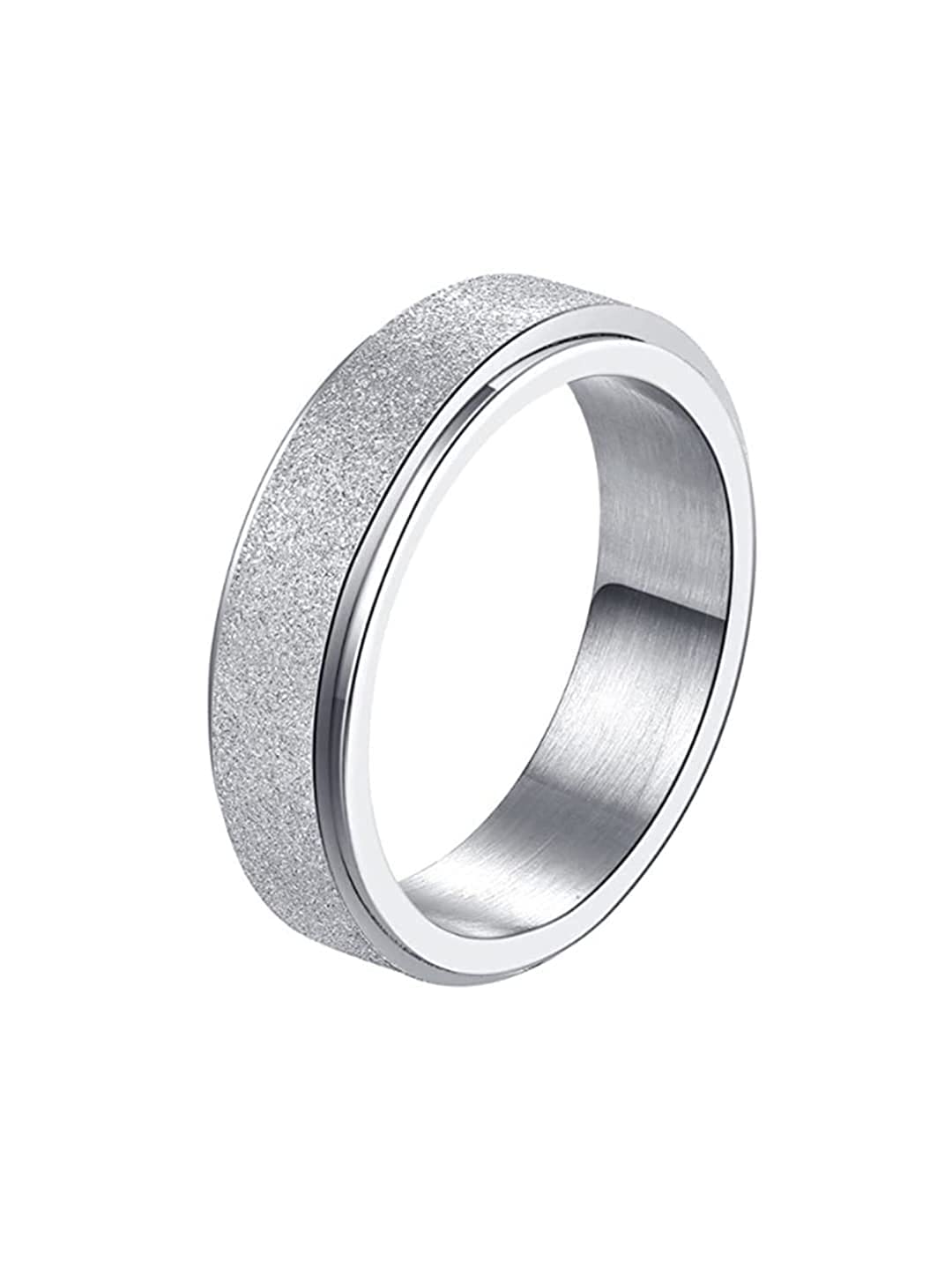 Yellow Chimes Rings for Men Spinner Revolving Ring Stainless Steel