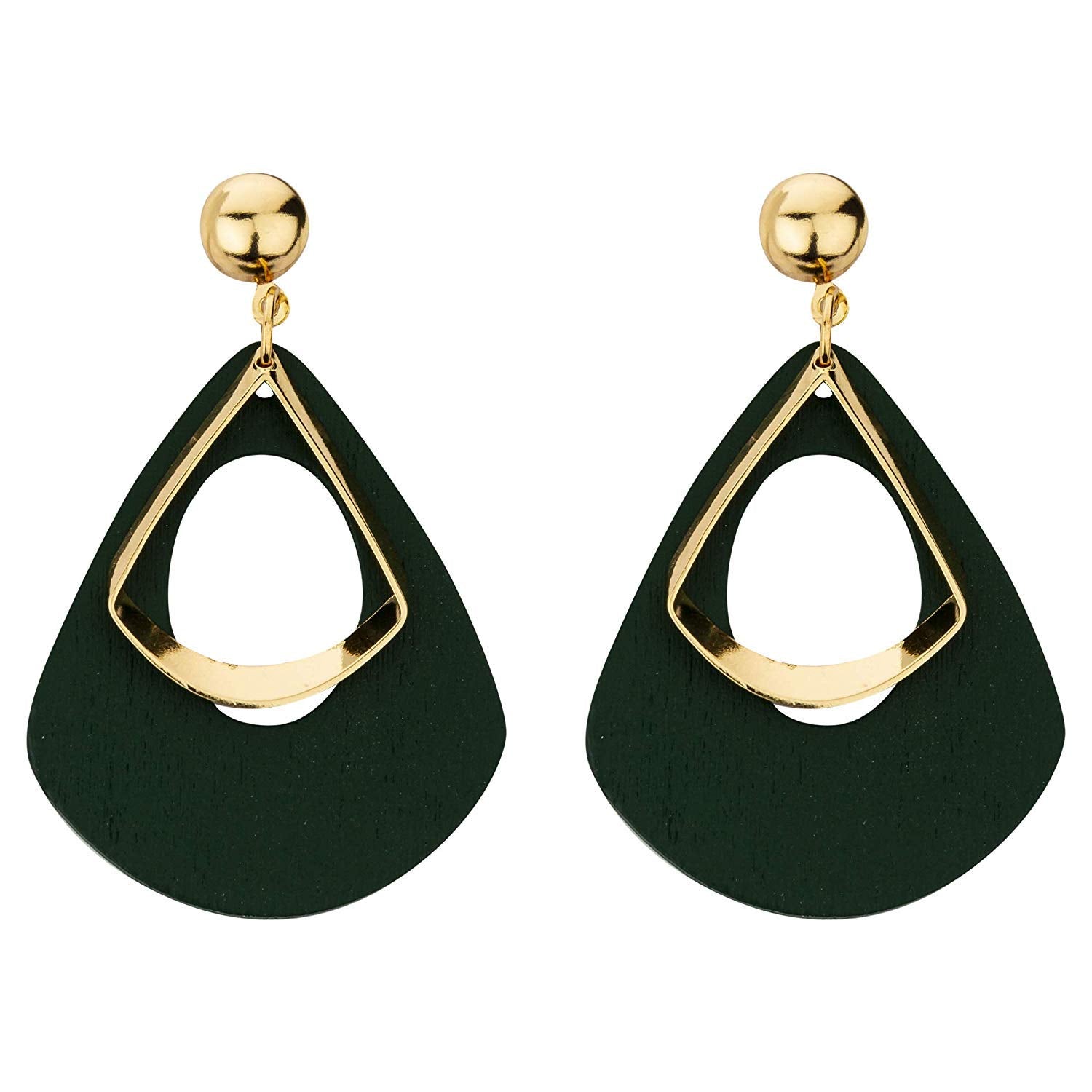 Yellow Chimes Western Style Gold Plated Green Drop Earrings For Women and  Girls