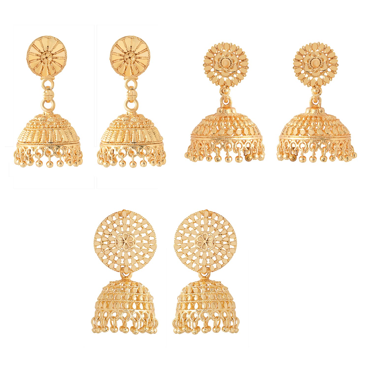 Yellow Chimes Earrings for Women and Girls Gold Plated Jhumka