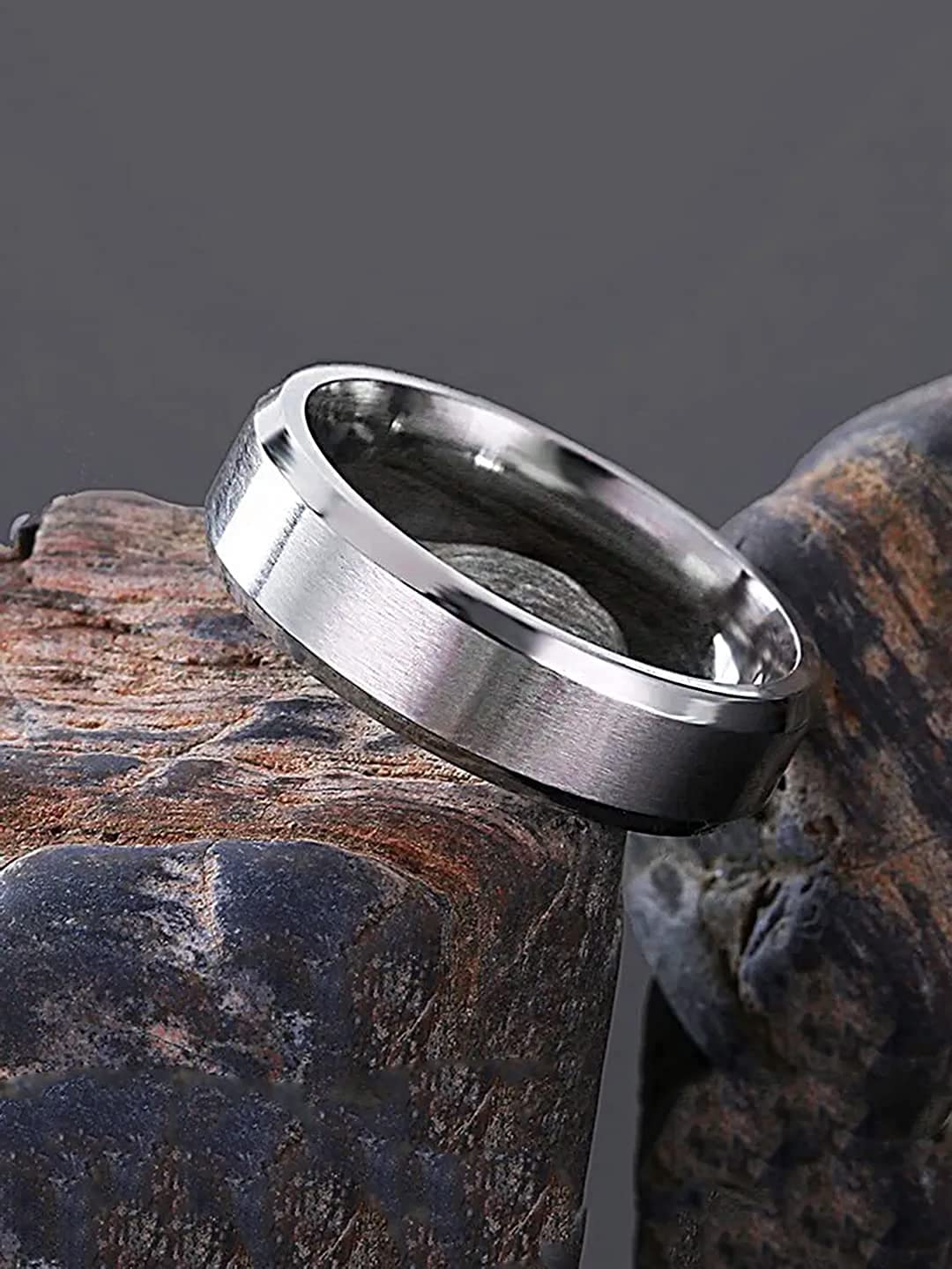 Yellow Chimes Rings for Women Stainless Steel Silver Band Style