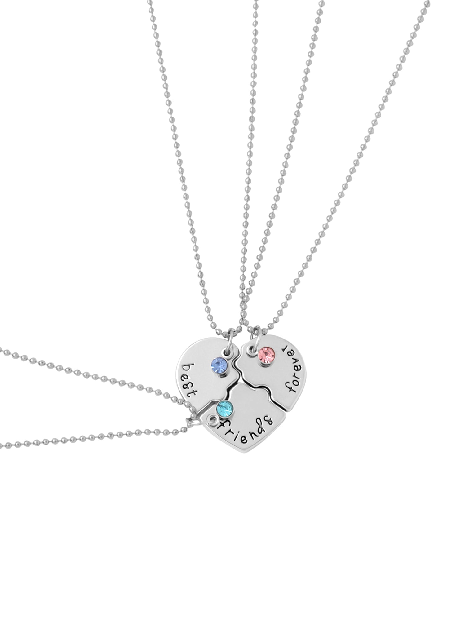 Yellow Chimes Pendant for Women and Girls Friendship's Day Special Silver Best Friend Chain Necklace Heart Shaped Pcs Best Friends Forever BFF