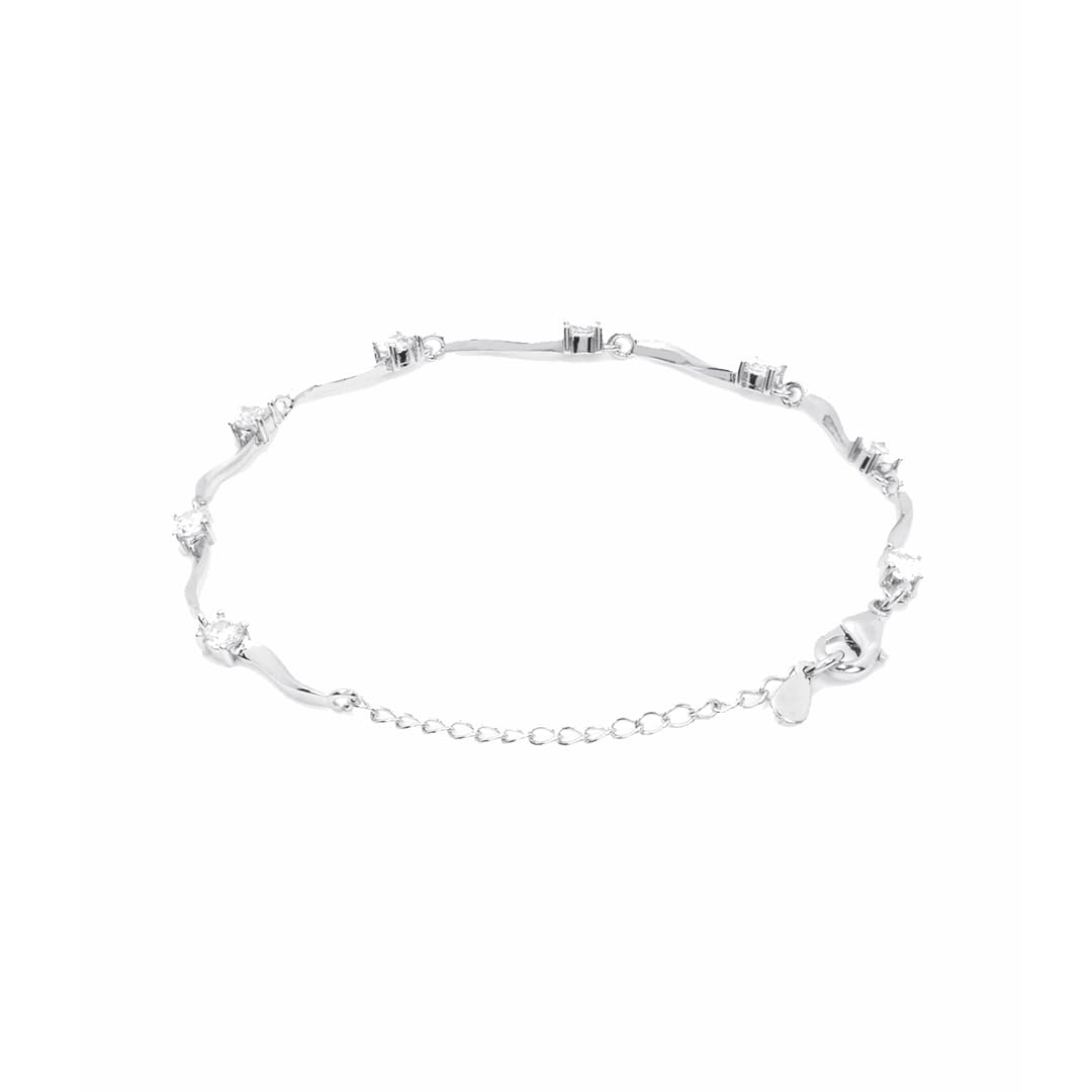 Yellow Chimes Bracelets for Women and Girls | 2 Pcs Combo of Opal Floral Shaped Bracelet and Crystal Studded Bracelet for Women and Girls | Birthday Gift for Girls and Women Anniversary Gift for Wife