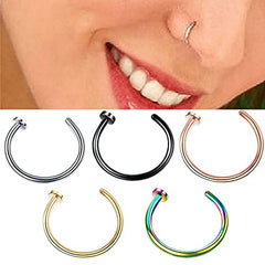 Yellow Chimes Latest Fashion Stainless steel 15 Pcs Combo Multicolor Non Piercing Nose Pins for Women and Girls, Medium (YCFJNP-460STNP-C-MC)