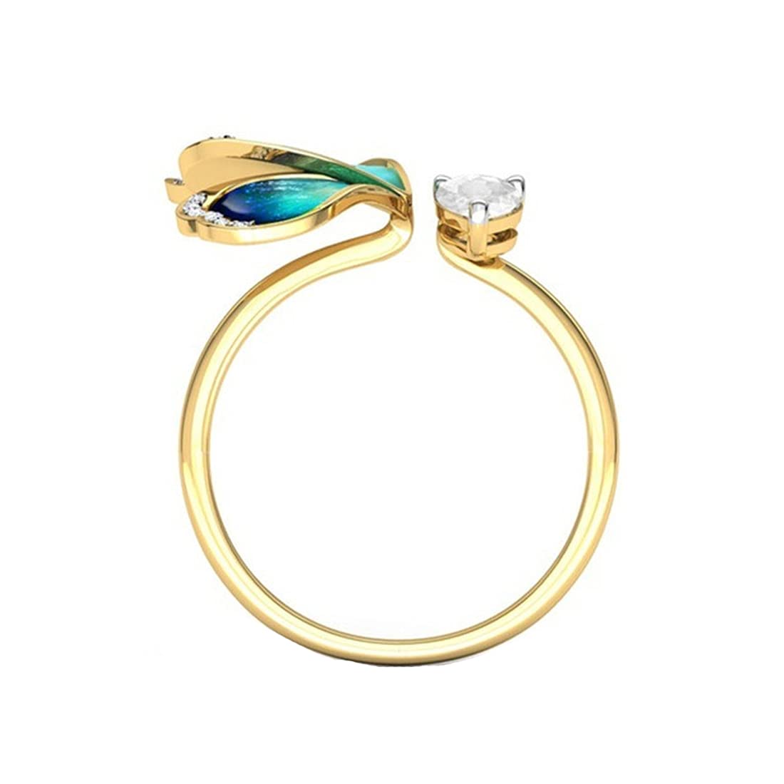 Yellow Chimes Elegant Gold Plated Green Butterfly Crystal Stud Earrings for Women and Girls (Green)