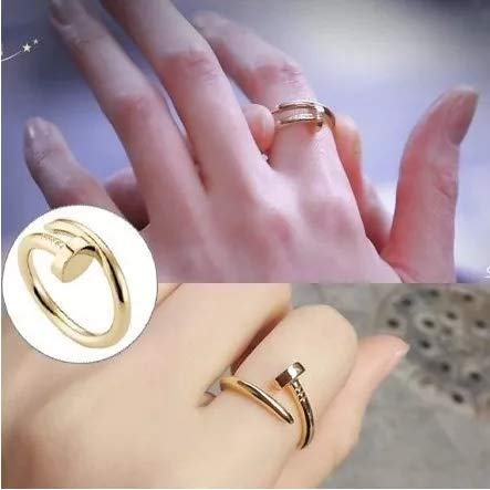 Yellow Chimes Western Style Nail Screw Design Gold Plated Stylish Rings for Women and Girl's