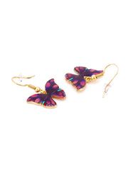 Yellow Chimes Fashion Jewellery Set for Women Gold Plated Purple Butterfly Pendant Set with Drop Earrings for Women and Girls