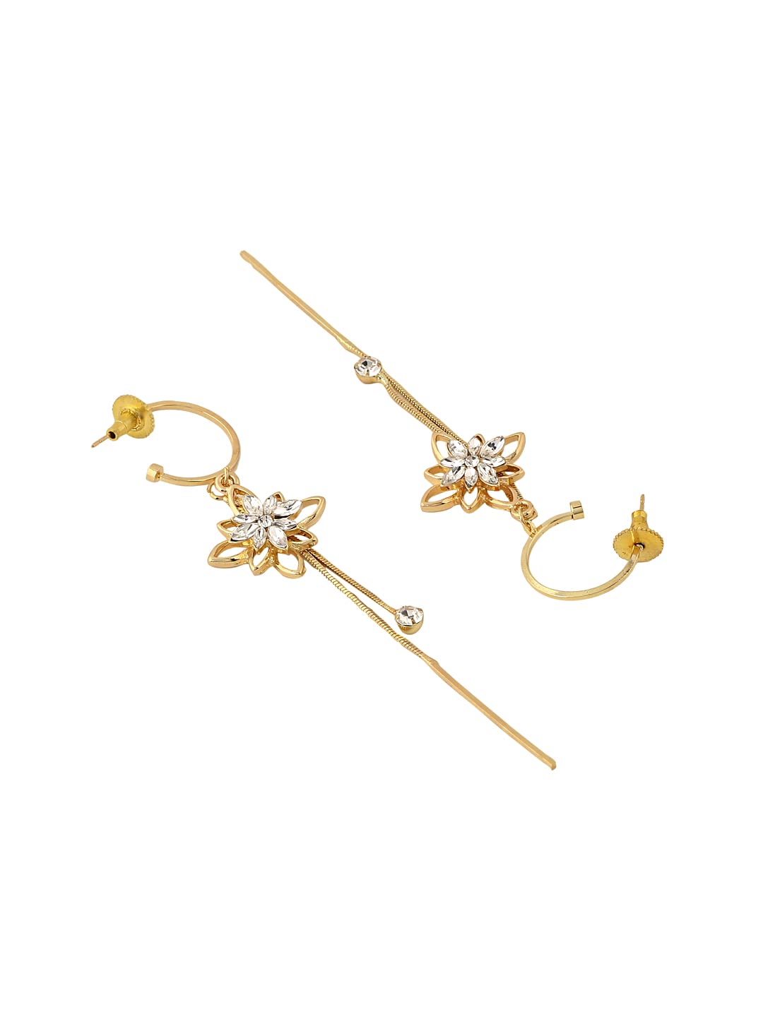 Yellow Chimes Earrings for Women and Girls Floral Designed Dangler | Gold Tone Long Dangler Earrings | Birthday Gift for girls and women Anniversary Gift for Wife