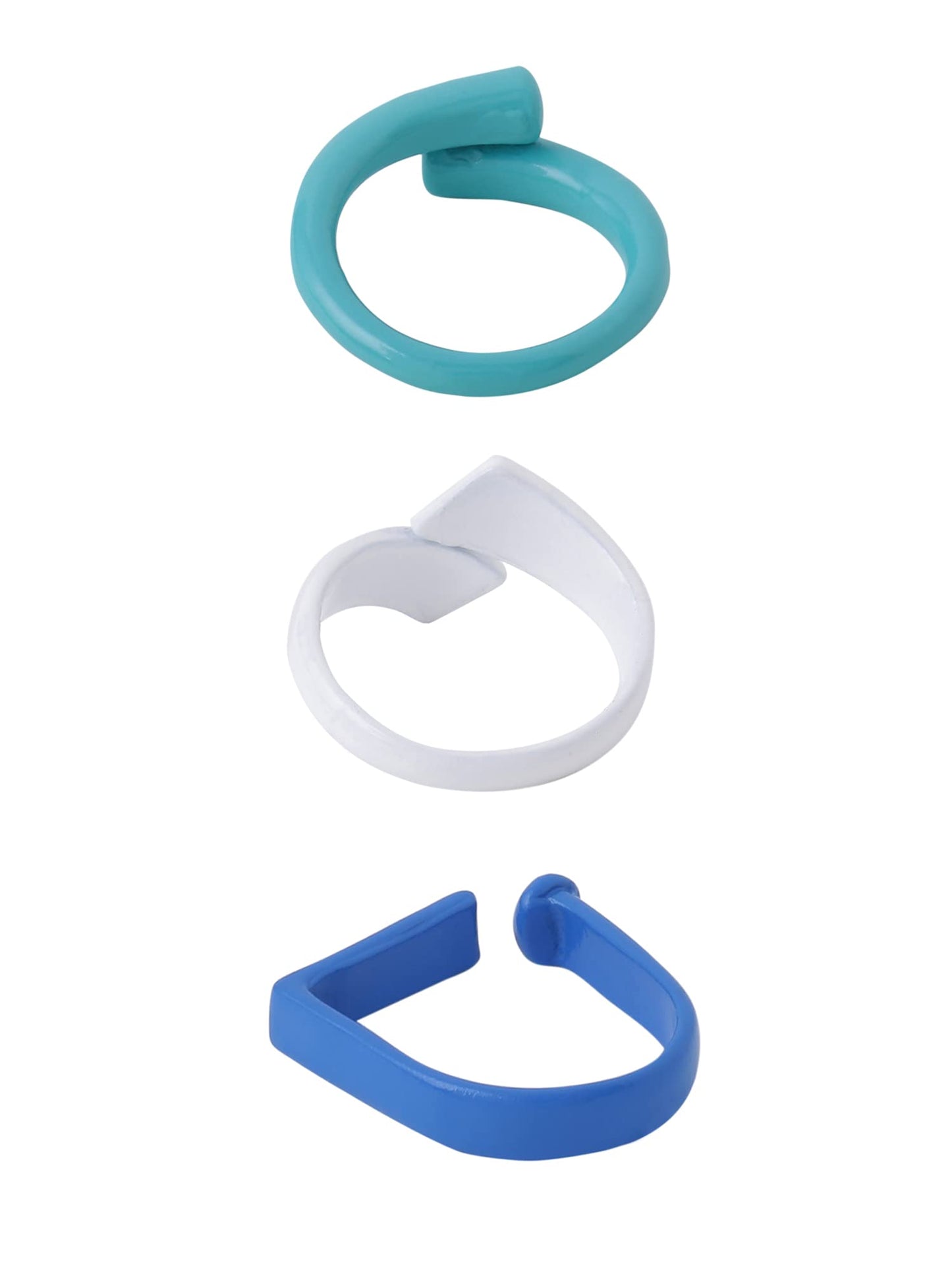 Yellow Chimes Rings for Women and Girls Adjustable Rings | Multicolor 3 Pcs Chunky Chain Ring Set Knuckle Finger Stackable Band Ring | Birthday Gift For Girls and Women