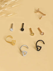 Yellow Chimes Nose Pins for Women Piercing Nose Pins Stainless steel 12 Pcs Multicolor Nose Pins for Women and Girls.