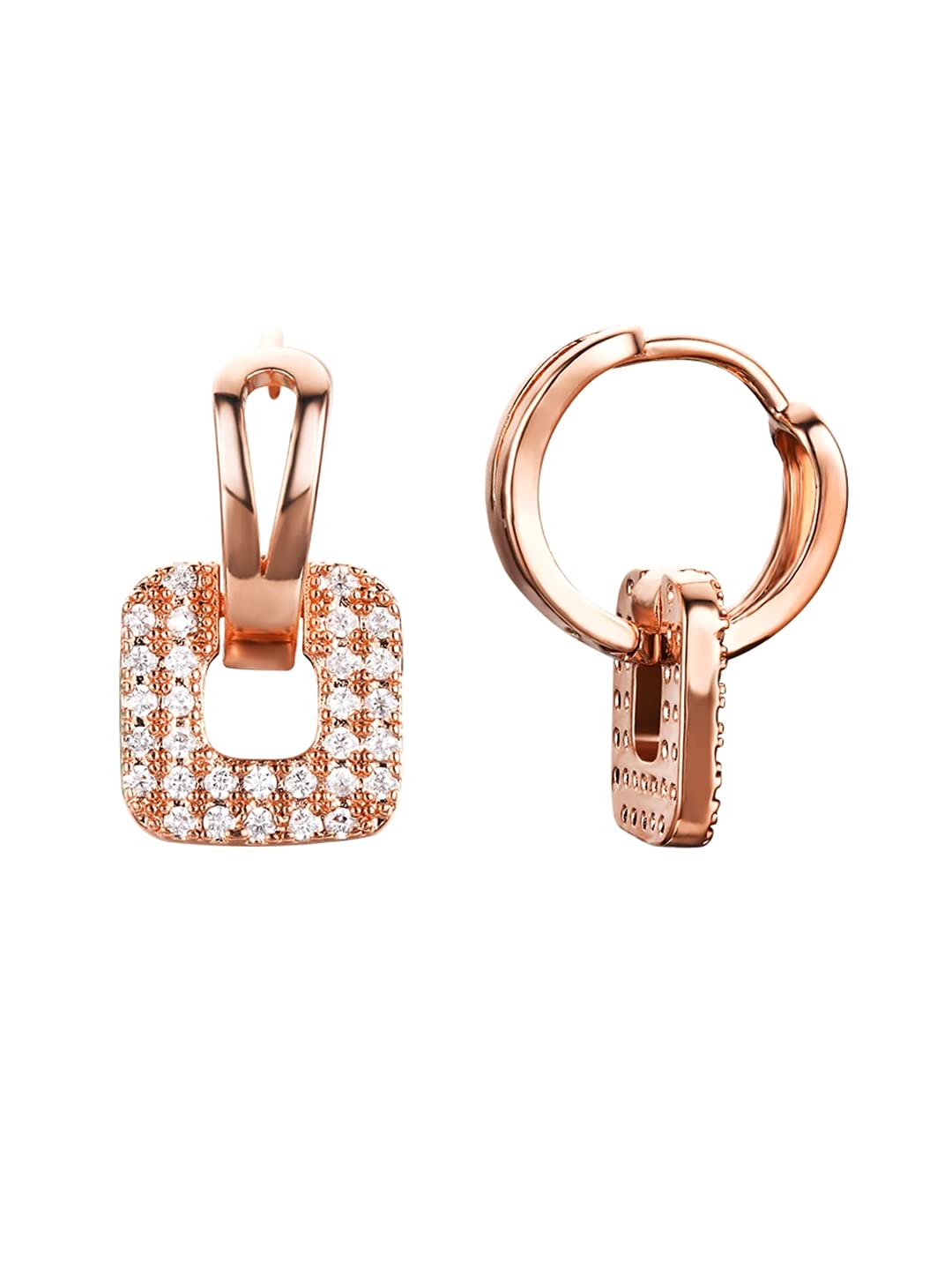 Yellow Chimes Earrings for Women and Girls Drop Earring for Girls | Gold Plated Crystal Studded Square Shaped Drop Earrings | Birthday Gift for girls and women Anniversary Gift for Wife