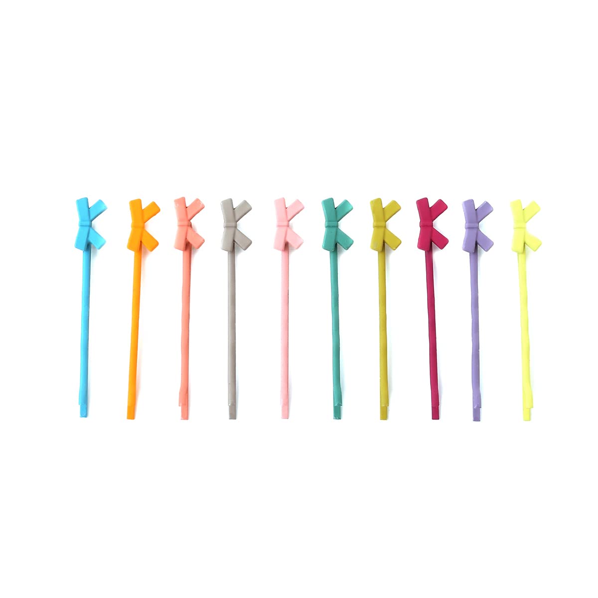 Melbees by Yellow Chimes Hair Pins for Girls Kids Hair Accessories for Girls Hair Pin 10 Pcs Bow Bobby Pins for Hair Multicolor Charm Hairpin Bobby Hair Pins for Girls Kids Teens Toddlers