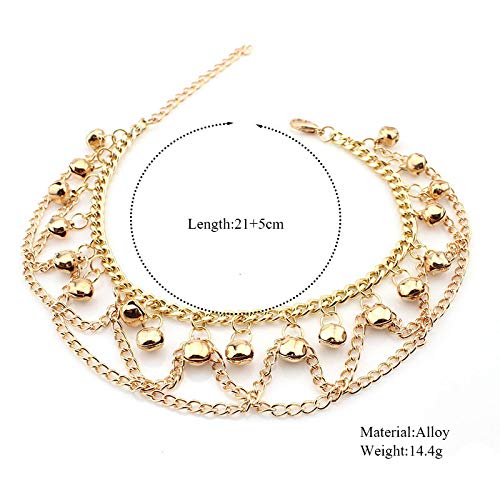 Yellow Chimes Traditional Chain Tassels Gold Plated Payal 2 Pc Anklets for Women and Girls