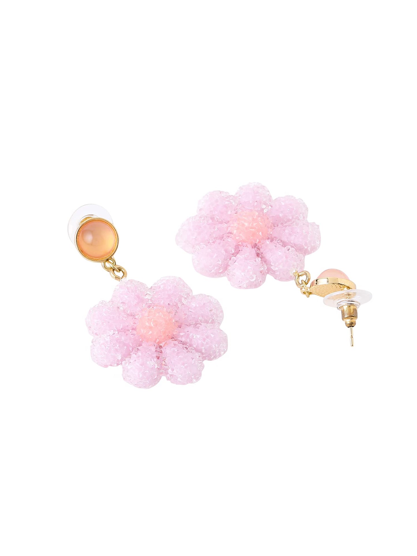 Yellow Chimes Earrings for Women and Girls Drop Earrings for Girls | Gold Toned Purple Floral Drop Designed Drop Earrings | Birthday Gift for girls and women Anniversary Gift for Wife