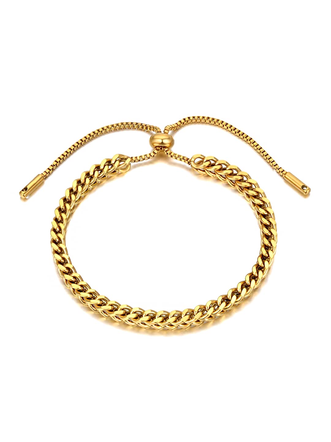 Yellow Chimes Chain Bracelet for Womens Gold Toned Multilayer