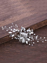 Kairangi Bridal Hair Vine for Women and Girls Bridal Hair Accessories for Wedding Comb Pin for Women Headband Hair Accessories Wedding Jewellery for Women Head band for Girls (Design 1)