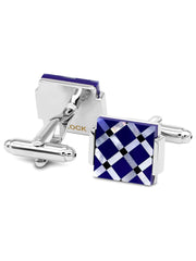 Yellow Chimes Cufflinks for Men Cuff links Stainless Steel Blue Formal Silver Cufflinks for Men and Boy's