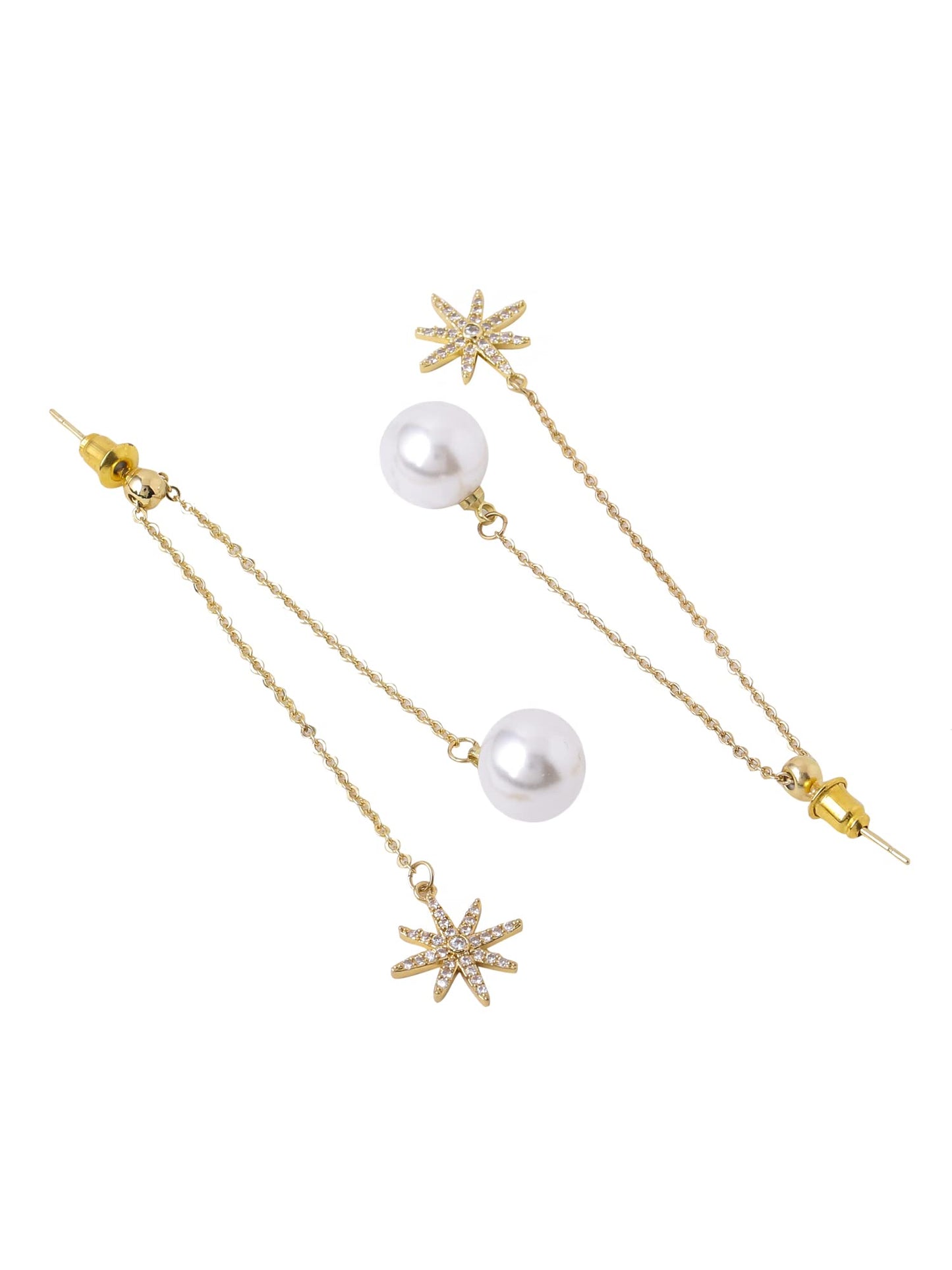 Yellow Chimes Earrings for Women and Girls Pearl Dangler | Gold Toned Pearl Drop Designed Long Danglers Earrings | Birthday Gift for girls and women Anniversary Gift for Wife