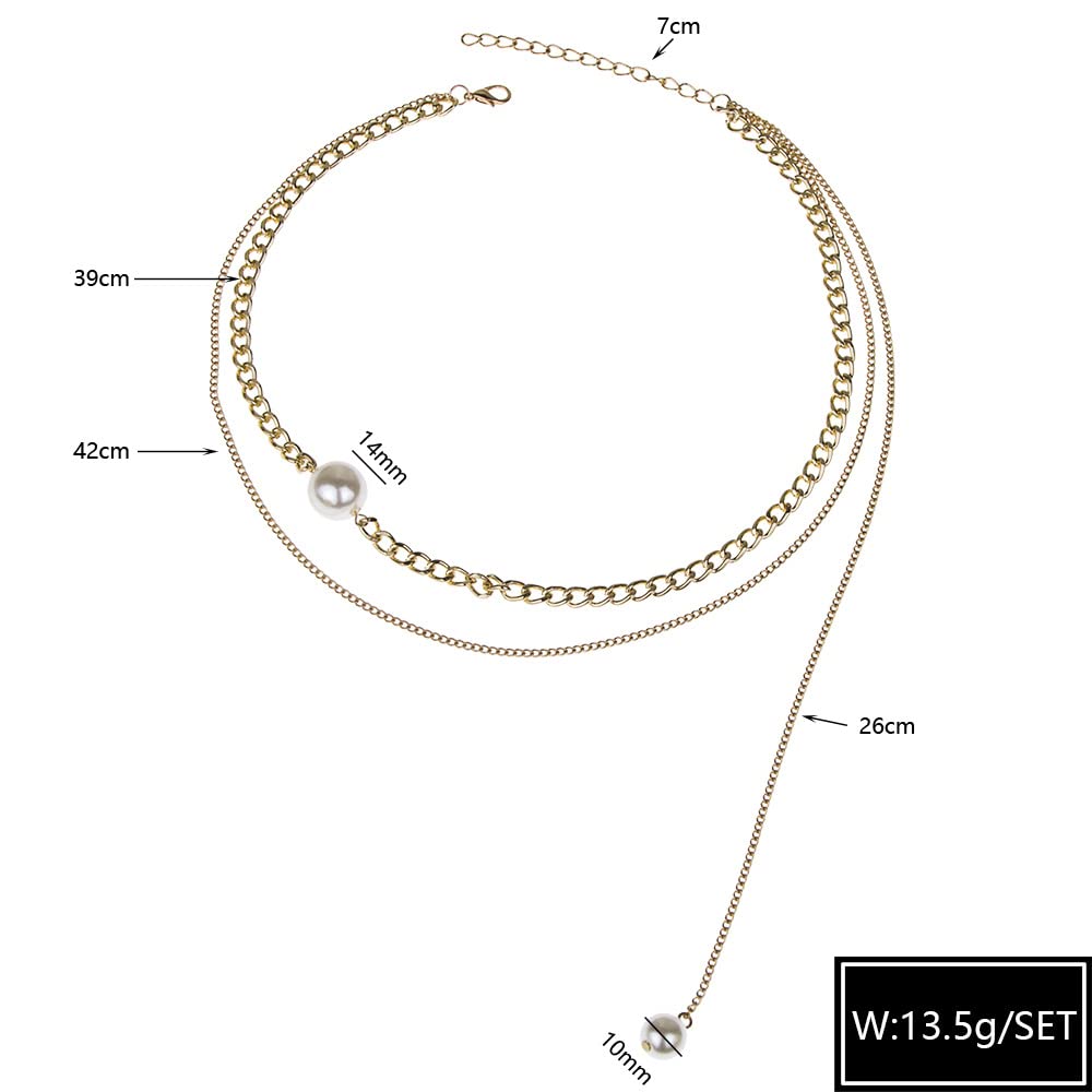 Yellow Chimes Necklace for Women and Girls Pearl Necklace for Women | Gold Plated Multilayered Choker Necklace for Girls | Birthday Gift for girls and women Anniversary Gift for Wife