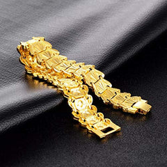 Yellow Chimes Bracelets for Men and Boys Fashion Golden Bracelet for Men | Gold Plated Stainless Steel Chain Bracelet for Men | Birthday Gift for Men and Boys Anniversary Gift for Husband