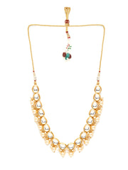 Yellow Chimes Jewellery Set for Women Gold Plated Big Kundan Studded Beads Drop Designed Choker Necklace Set with Earrings for Women and Girls