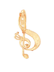 Yellow Chimes Brooch for Men Musical Note Music Gold Plated Brass Crystal Studded Brooch/Lapel Pin For Men and Boys