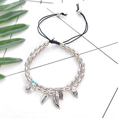 Yellow Chimes Anklets for Women and Girls Fashion Silver Anklets for Women | Silver Tone Leafy Charm Anklet Anklets Payal for Women | Birthday Gift For Girls & women