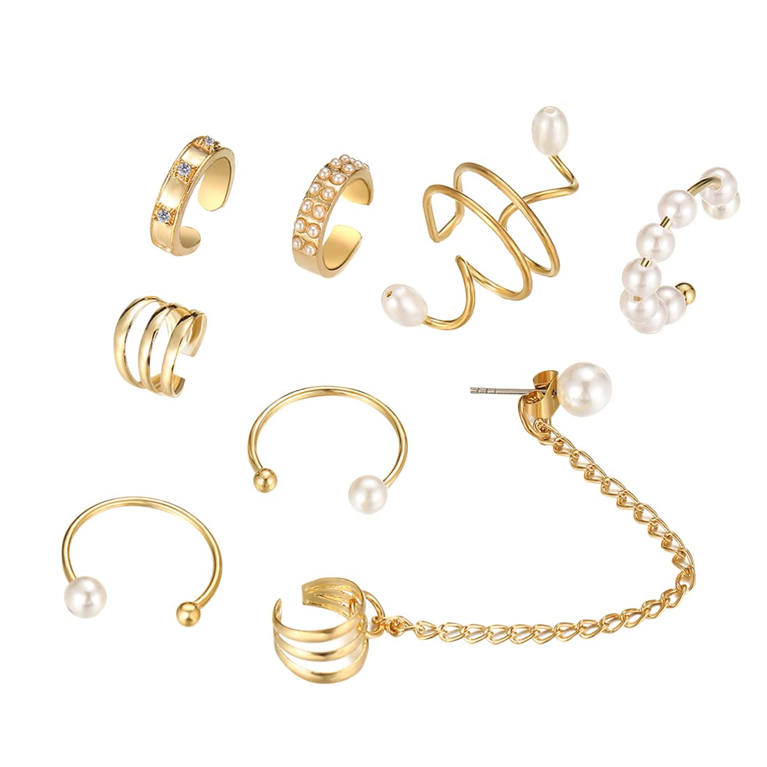 Yellow Chimes Earrings for Women and Girls Fashion Golden Ear Cuff | Adjustable Ear Cuffs for Women Cartilage Clip on Earrings Ear Cuffs| Birthday Gift for girls and women Anniversary Gift for Wife