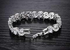 Yellow Chimes Women Crystal Bracelets | Silver Toned Bracelets for Women | CZ Crystals Bracelet For Women | Birthday Gift for Girls & Women Anniversary Gift for Wife