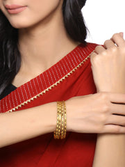 Yellow Chimes Bangles for Women Gold Toned Set of 8 Pcs Dialy Wear Bangles for Women and Girls