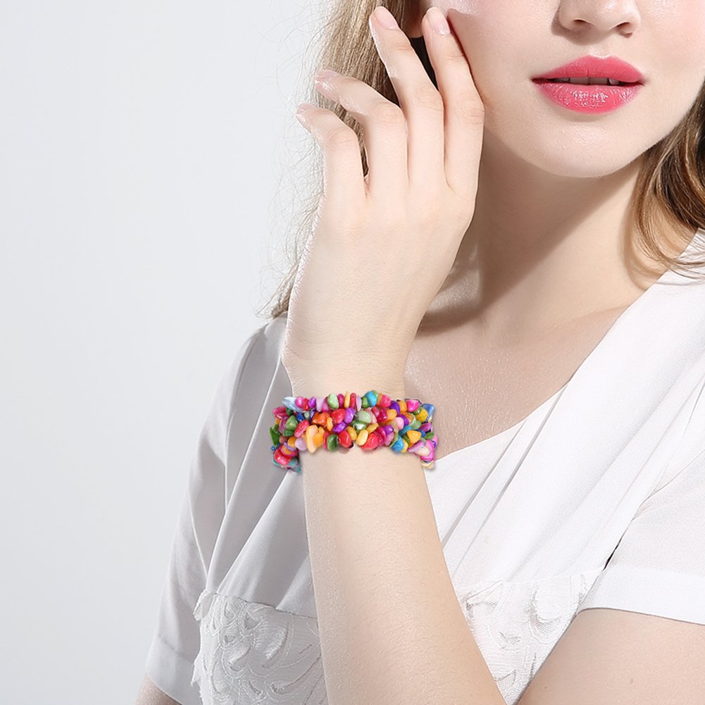 YELLOW CHIMES Bunch of Natural Stone Multi Color Bracelet for Women & Girls …