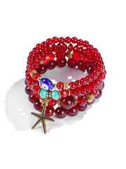 Kairangi Bracelet for Women and Girls Evil Eye Nazariya Bracelets for Women | 4 Pcs Red Beads Layered Bracelet | Birthday Gift For girls and women Anniversary Gift for Wife