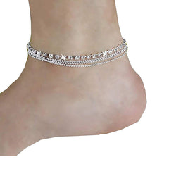 Yellow Chimes Anklets for Women Fashion Crystal Anklets Silver Plated Chain Crystal Anklet for Girls and Women.