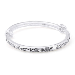 Kairangi Bracelet for Women and Girls | Round Shape Silver Tone Hand Cuff Kadaa Bracelet | Birthday Gift for Girls and Women Anniversary Gift for Wife