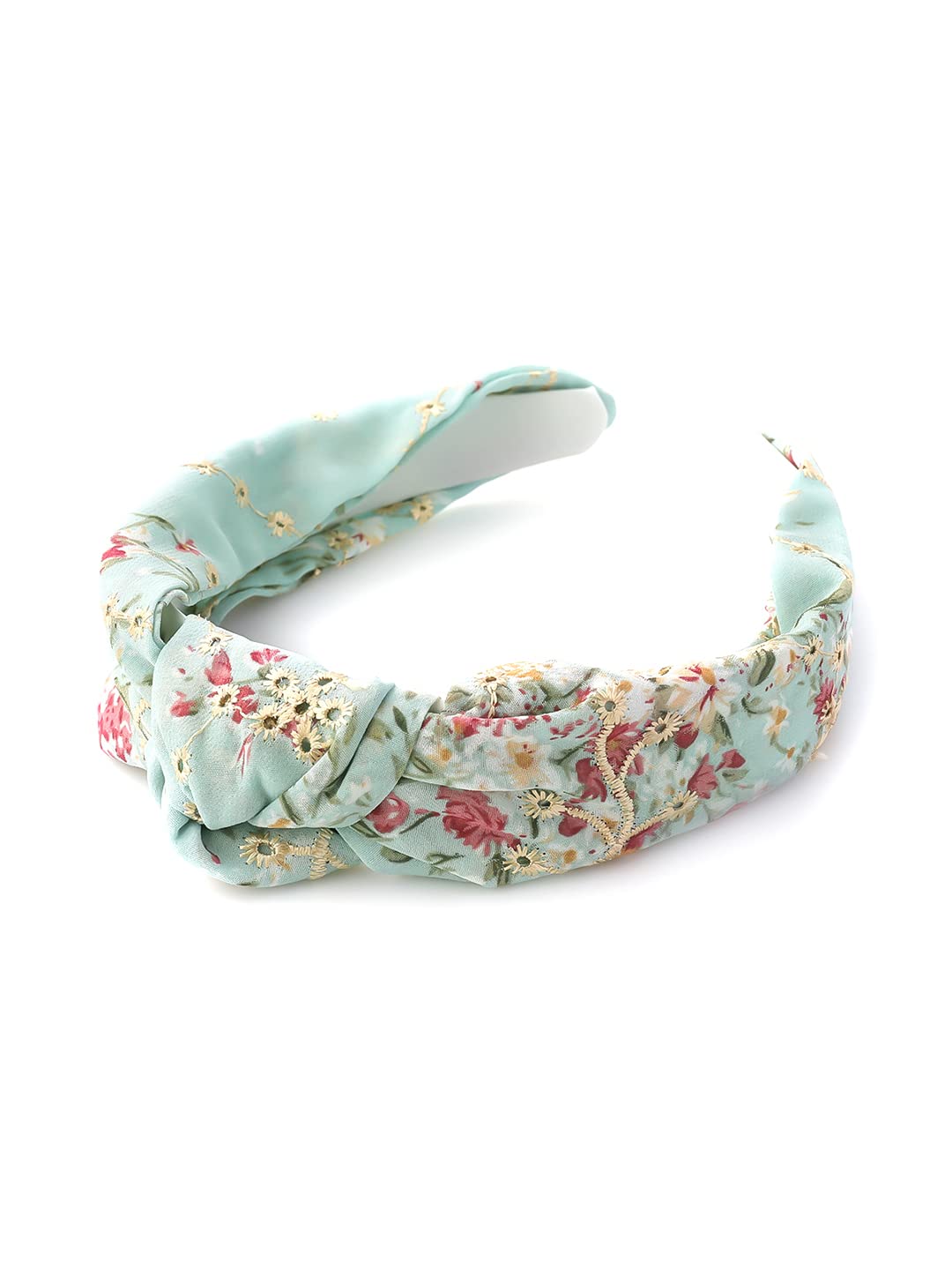 Yellow Chimes Hair Bands for Girls Blue Hairbands for Women Solid Fabric Knot Floral Printed Headband Hairband Hair Accessories for Women and Girls.