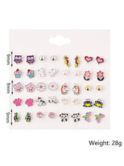 Melbees by Yellow Chimes Stud Earrings for Girls Combo of 20 Pairs Cute Little Stud Earrings Combo For Girls