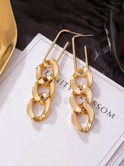 Yellow Chimes Earrings for Women and Girls Fashion Golden Dangler | Western Style Long Link Chain Danglers Earrings | Birthday Gift for Girls & Women Anniversary Gift for Wife