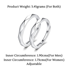 Raajsi by Yellow Chimes 925 Sterling Silver Rings for Women & Girls Pure Silver Adjustable Couple Rings Birthday Gift for Girls & Boys | With Certificate of Authenticity & 925 Stamp