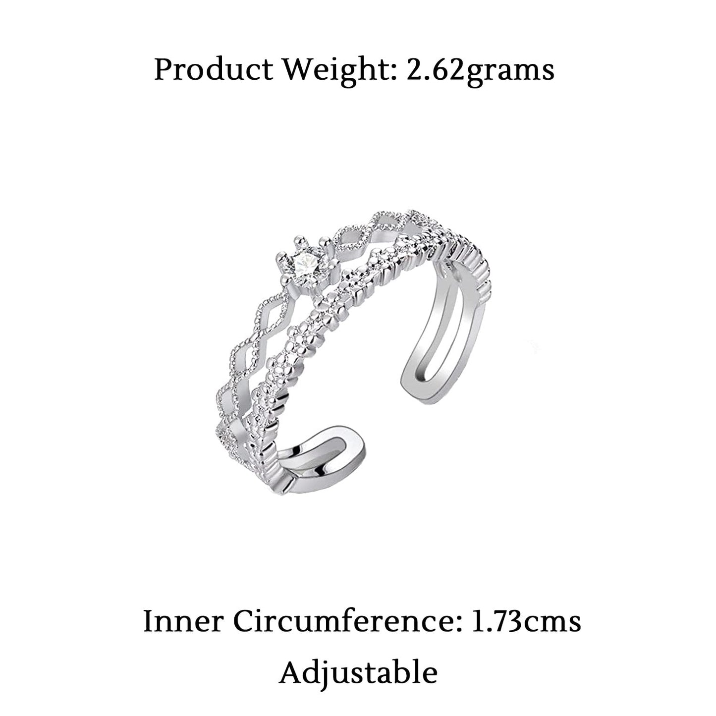 Yellow Chimes Rings for Women and Girls Silver Ring | Adjustable Crystal Rings Silver Toned Finger Ring for Women | Birthday Gift For girls and women Anniversary Gift for Wife