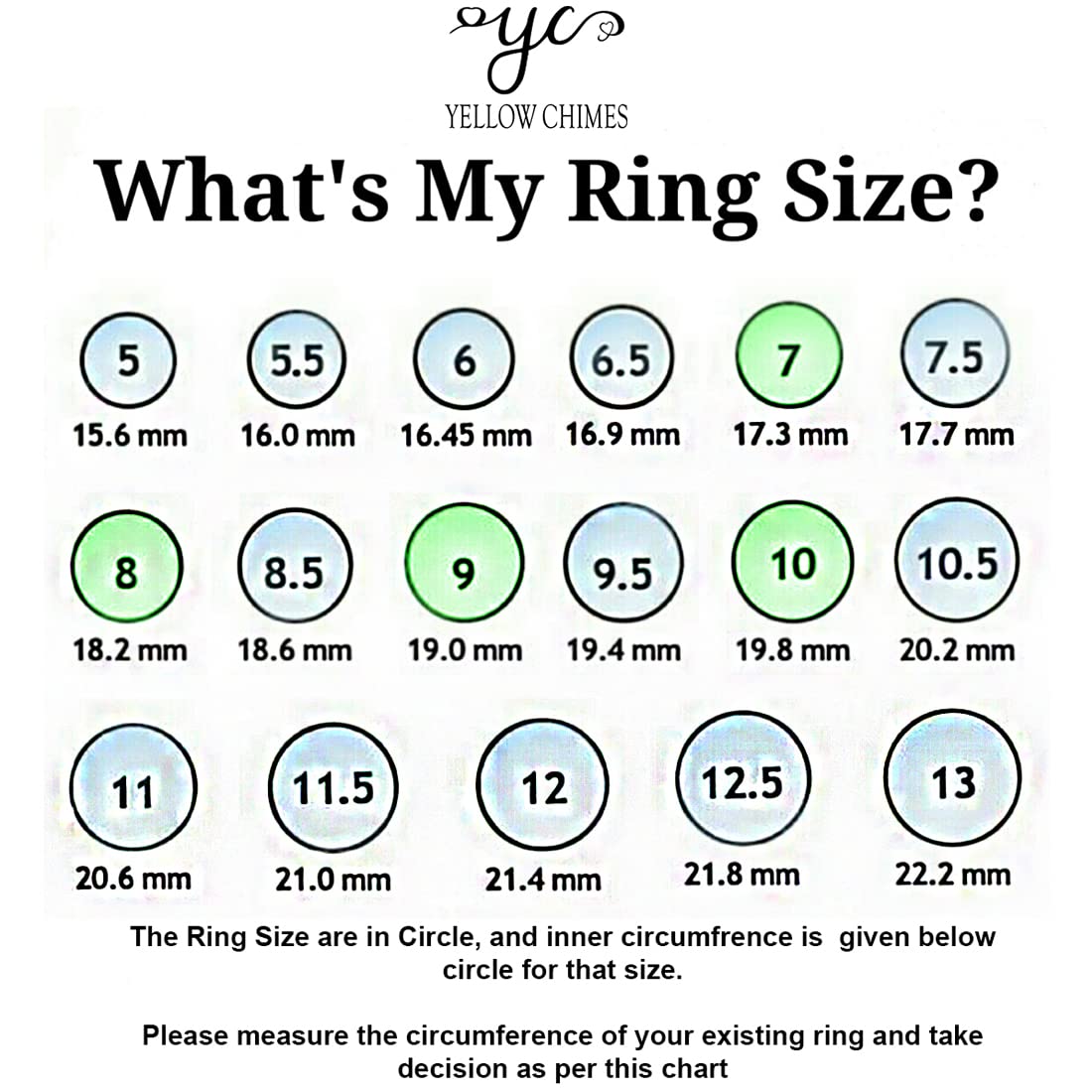 Yellow Chimes Ring For Women Gold Plated lightweight Round band style ring for women and girls (Size US 8)