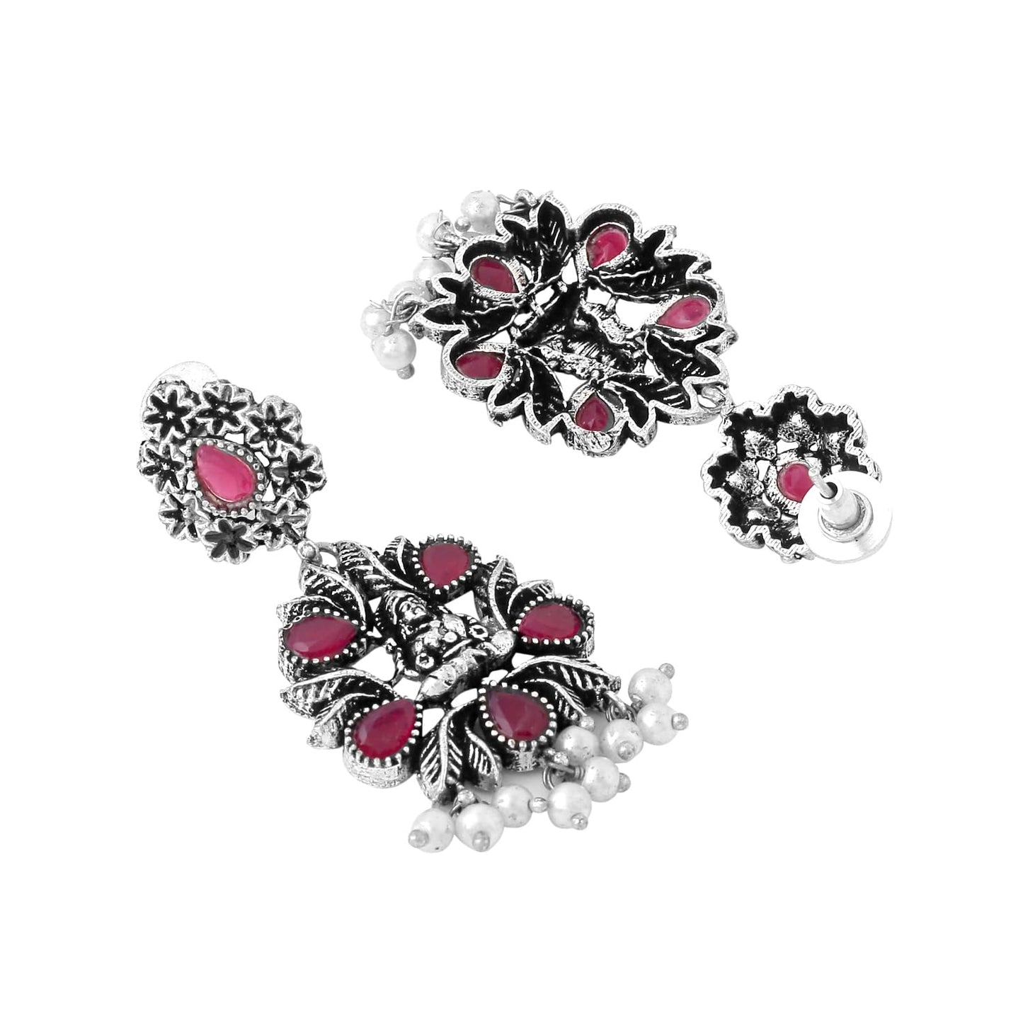 Yellow Chimes Necklace for Women and Girls Silver Oxidised Necklace for Women | Temple Designed Oxidised Silver Necklace for women | Birthday Gift for girls and women Anniversary Gift for Wife