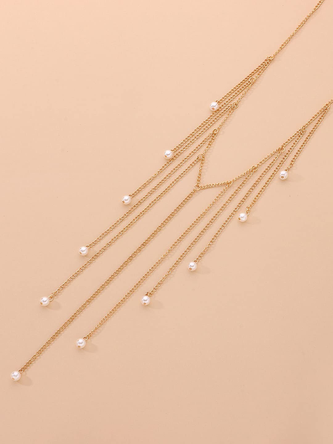 Yellow Chimes Head Chain For Women Gold Toned Crystal Studded Head Chain For Women and Girls