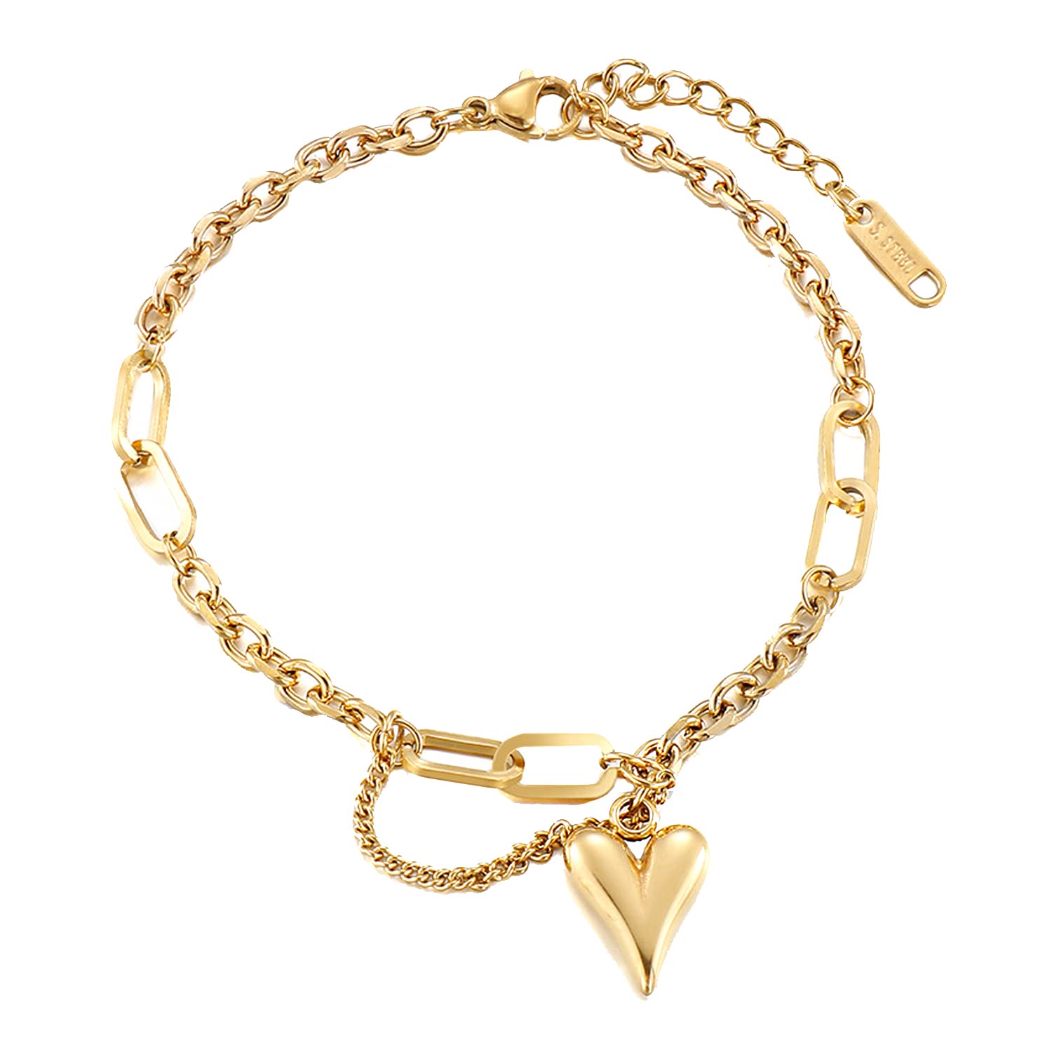 Yellow Chimes Chain Bracelet for Womens Gold Toned Multilayer Charm