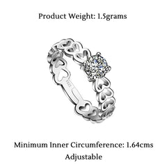 Yellow Chimes Heart Ring Dazzling Engagement Proposal Austrian Crystal 925 Silver Plated Designed Adjustable Ring for Girls
