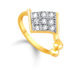 Yellow Chimes A5 Grade American Diamond Traditional Gold Plated Without Piercing Combo Nose Pins for Women & Girls