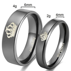 Yellow Chimes Rings for Women and Girls Couple Rings | Valentine Ring Black Bands Rings Titanium Steel King & Queen Couple Ring For Men | Birthday Gifts For Women Valentine Gift for Girls