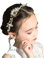 Yellow Chimes Tiara for Women and Girls Floral Hair Vine for Women Gold Bridal Hair Vine Tiara Headband Hair Accessories Wedding Jewellery for Girls and Women Bridal Hair Accessories for Wedding.